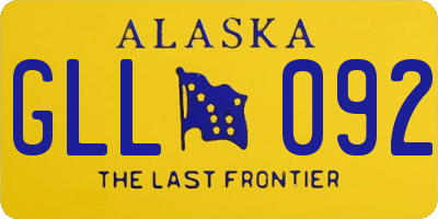 AK license plate GLL092