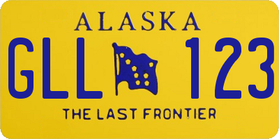 AK license plate GLL123