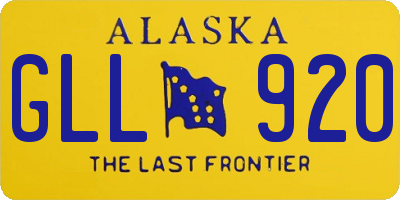 AK license plate GLL920