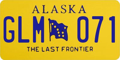 AK license plate GLM071