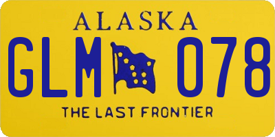 AK license plate GLM078