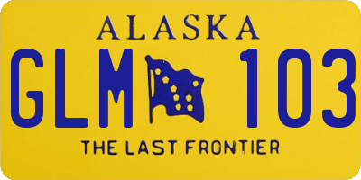 AK license plate GLM103