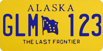 AK license plate GLM123