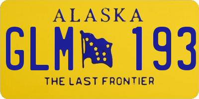 AK license plate GLM193