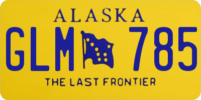 AK license plate GLM785