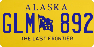 AK license plate GLM892