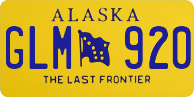 AK license plate GLM920
