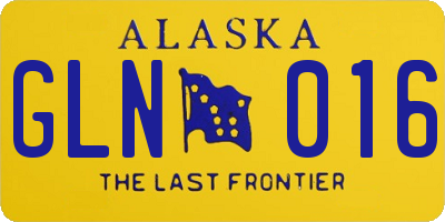 AK license plate GLN016