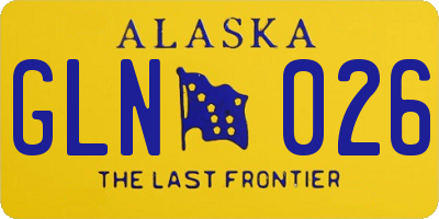 AK license plate GLN026