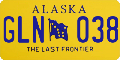 AK license plate GLN038