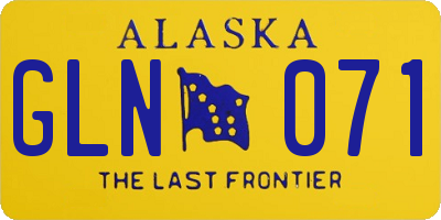 AK license plate GLN071