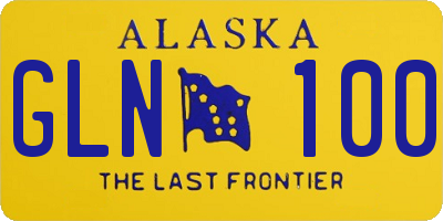 AK license plate GLN100