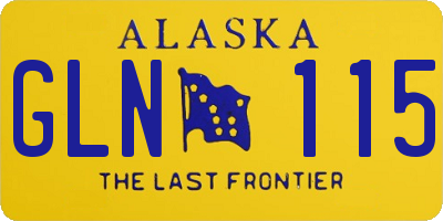 AK license plate GLN115