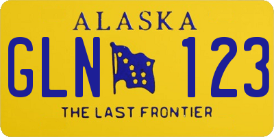 AK license plate GLN123