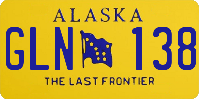 AK license plate GLN138