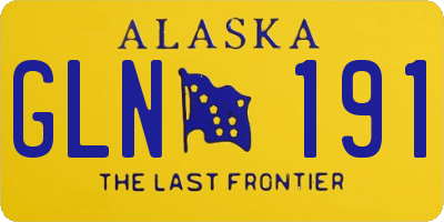 AK license plate GLN191
