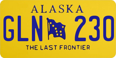 AK license plate GLN230