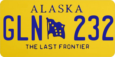 AK license plate GLN232