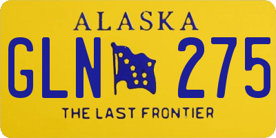 AK license plate GLN275