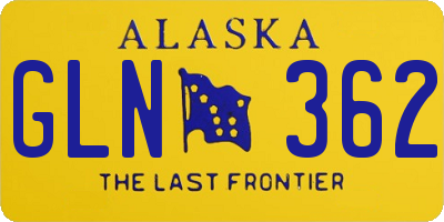 AK license plate GLN362