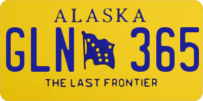 AK license plate GLN365