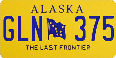 AK license plate GLN375