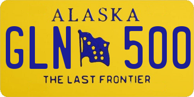 AK license plate GLN500