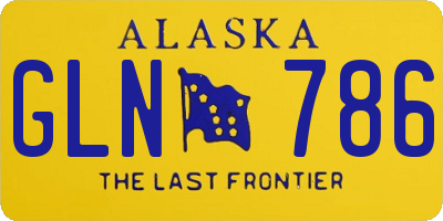 AK license plate GLN786
