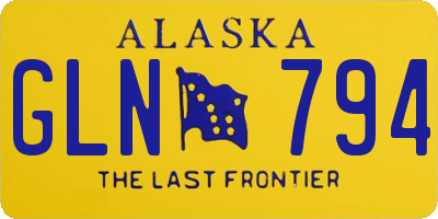 AK license plate GLN794