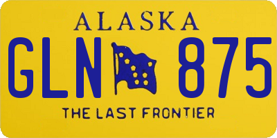 AK license plate GLN875
