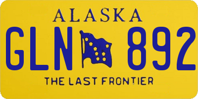 AK license plate GLN892