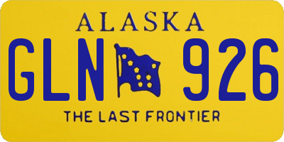 AK license plate GLN926