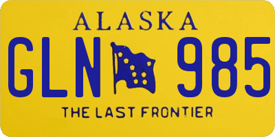 AK license plate GLN985