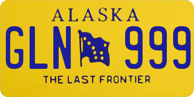 AK license plate GLN999
