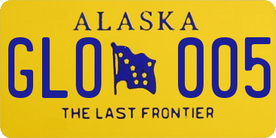 AK license plate GLO005