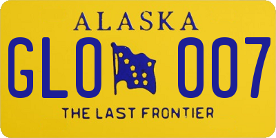 AK license plate GLO007