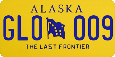AK license plate GLO009