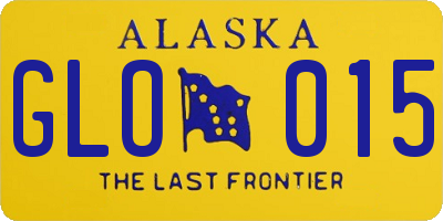 AK license plate GLO015