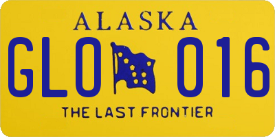 AK license plate GLO016