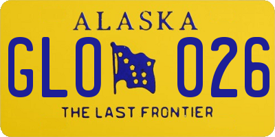 AK license plate GLO026