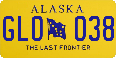 AK license plate GLO038