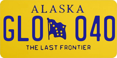 AK license plate GLO040