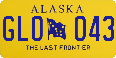AK license plate GLO043