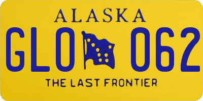 AK license plate GLO062