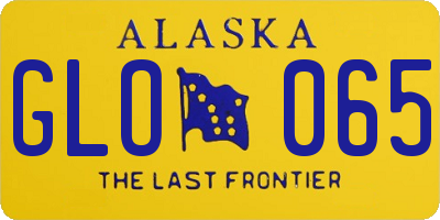 AK license plate GLO065