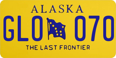 AK license plate GLO070