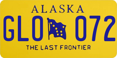 AK license plate GLO072