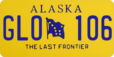 AK license plate GLO106