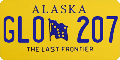 AK license plate GLO207