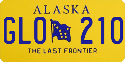 AK license plate GLO210